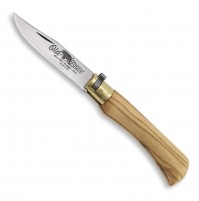 Antonini Old Bear Pocket Knife - 2.36" Stainless Steel Blade - Olive Wood Handle